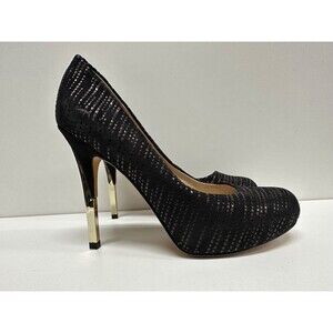 Guess by Marciano women size 36/6M black fabric upper slip on pump stiletto shoe